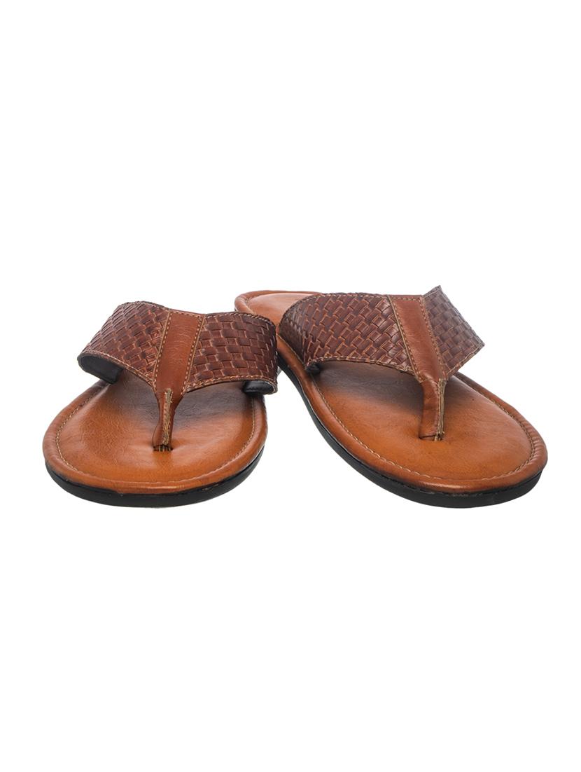 brown synthetic & mesh toe separator slippers - 17352883 - Zoom Image - 4