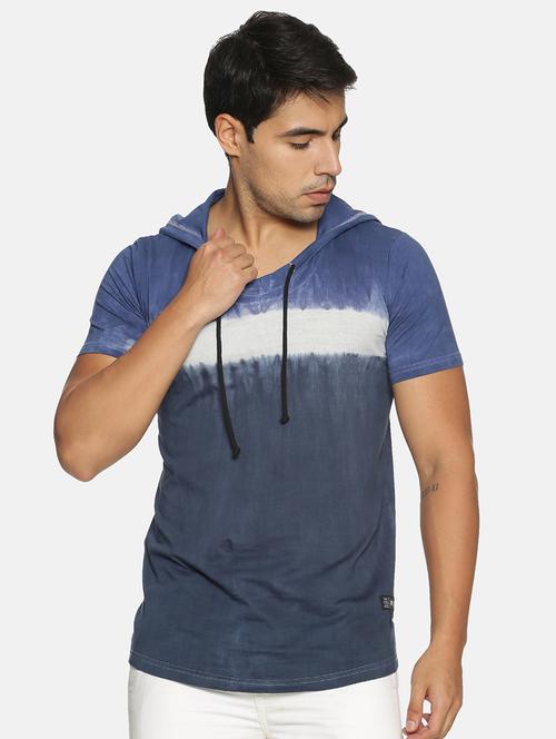 grey tie & dye hooded t-shirt - 17352959 - Standard Image - 1