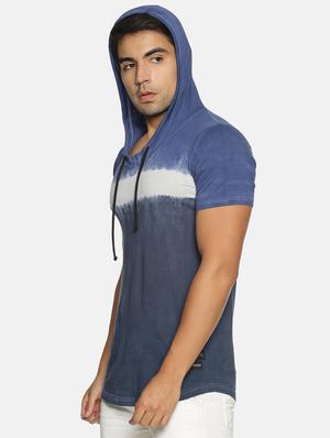 grey tie & dye hooded t-shirt - 17352959 - Standard Image - 2