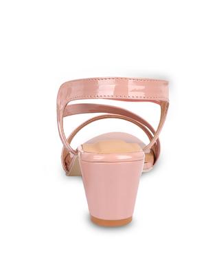 nude leatherette back strap sandals - 17352968 - Standard Image - 4