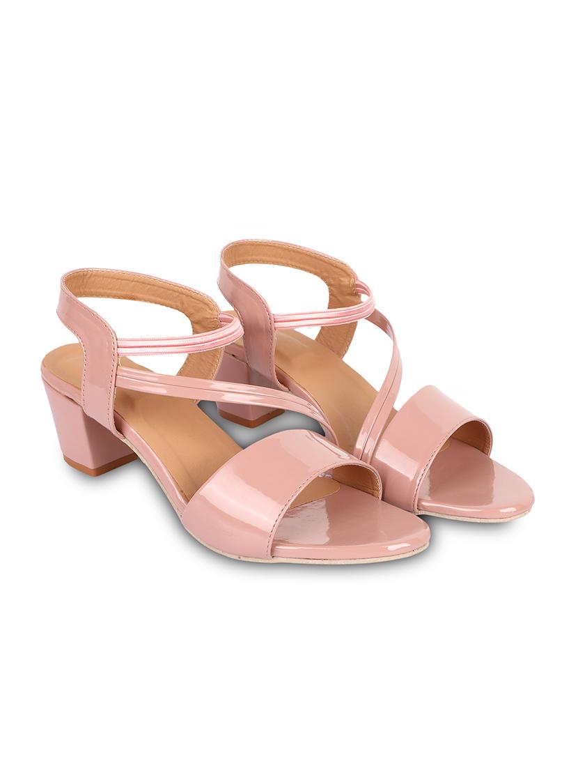 nude leatherette back strap sandals - 17352968 - Zoom Image - 2