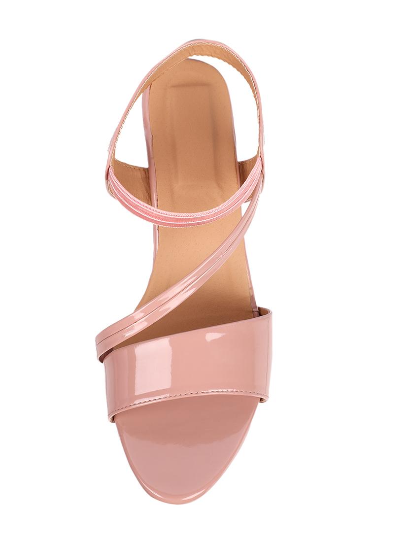 nude leatherette back strap sandals - 17352968 - Zoom Image - 5