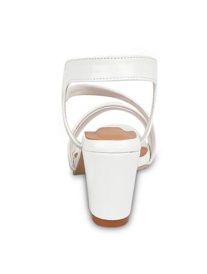 white leatherette back strap sandals - 17352969 - Standard Image - 4