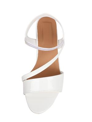 white leatherette back strap sandals - 17352969 - Standard Image - 5