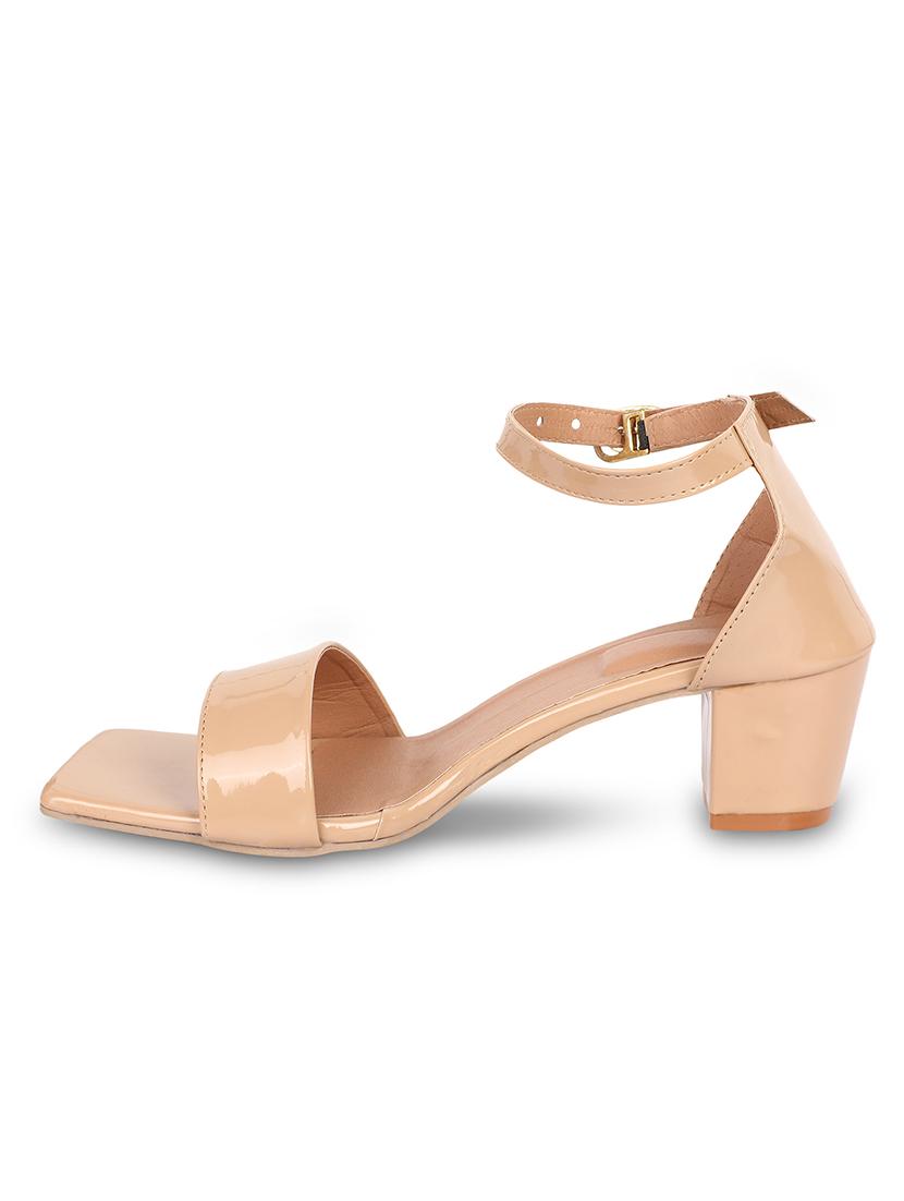 nude leatherette ankle strap sandals - 17352971 - Zoom Image - 3