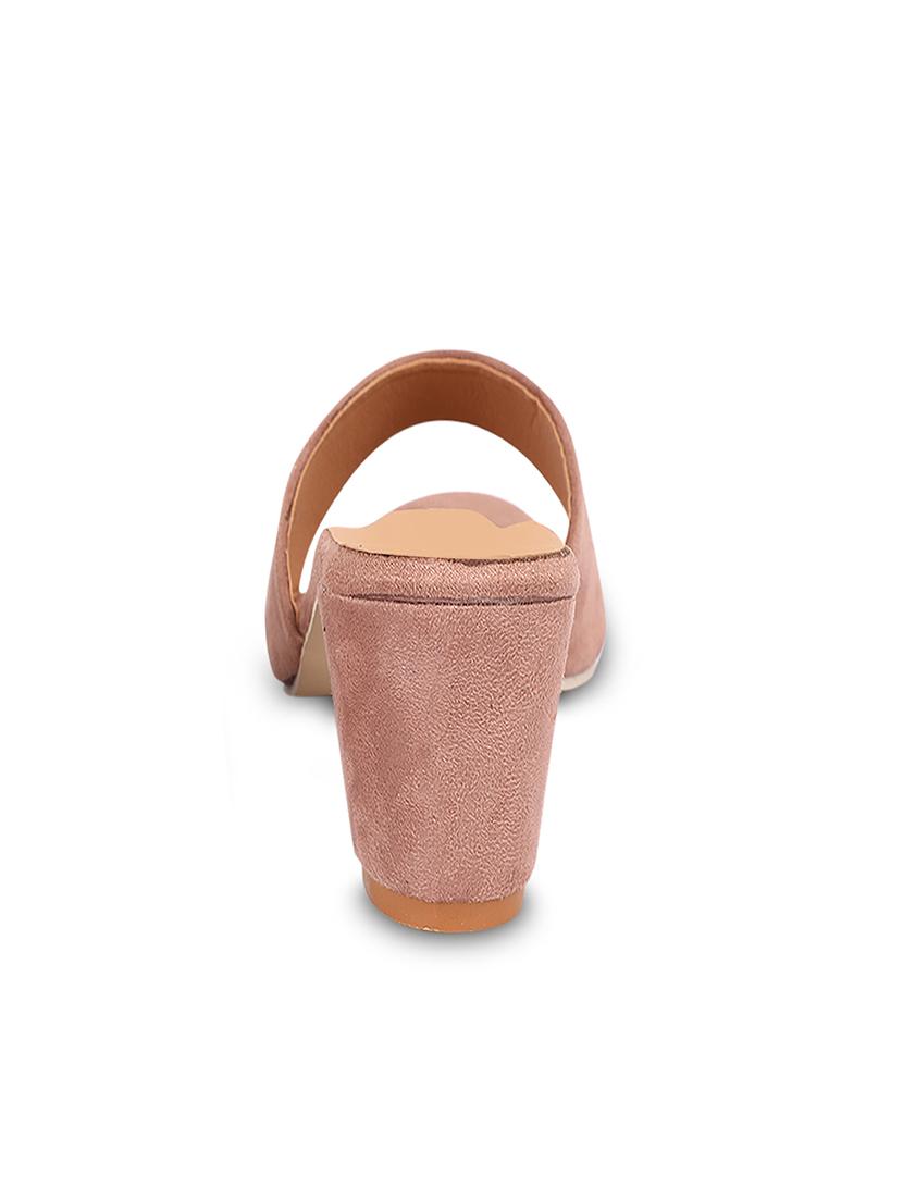 nude velvet slip on sandals - 17352974 - Zoom Image - 4