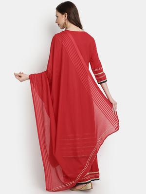 gota work kurta palazzo set - 17352998 - Standard Image - 3