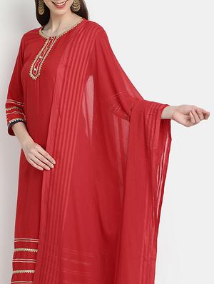 gota work kurta palazzo set - 17352998 - Standard Image - 4