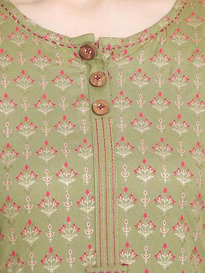 gold print straight kurta - 17353017 - Standard Image - 5