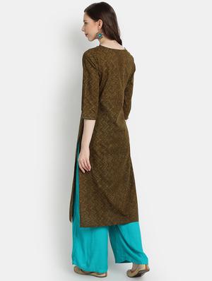 printed straight kurta - 17353020 - Standard Image - 3