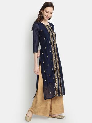 embroidered straight kurta - 17353021 - Standard Image - 2
