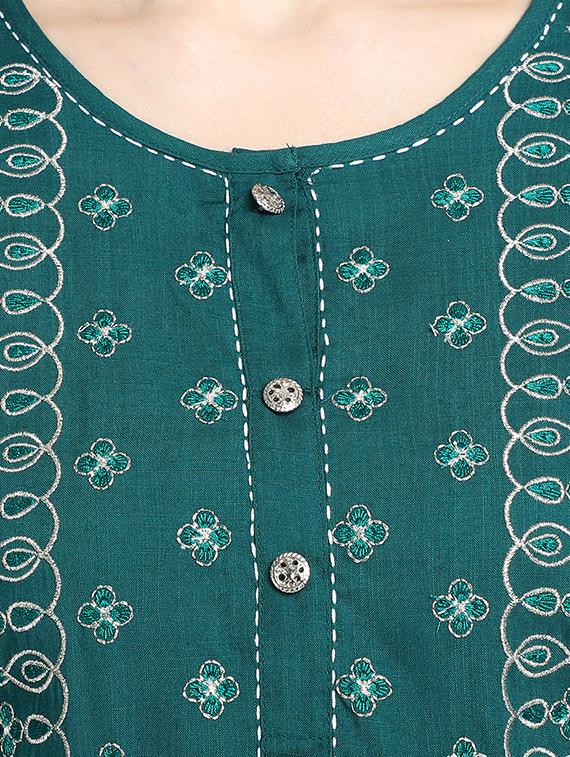 embroidered straight kurta - 17353025 - Zoom Image - 5
