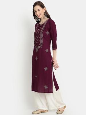embroidered straight kurta - 17353026 - Standard Image - 2