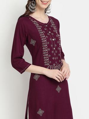 embroidered straight kurta - 17353026 - Standard Image - 4