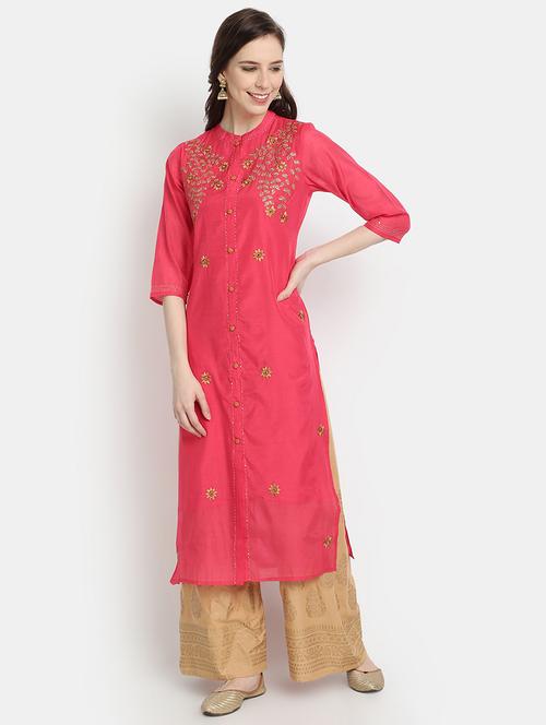 embroidered straight kurta - 17353031 - Standard Image - 1