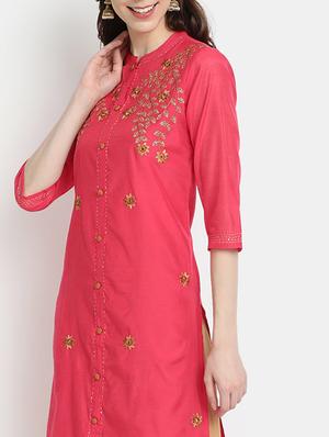 embroidered straight kurta - 17353031 - Standard Image - 4