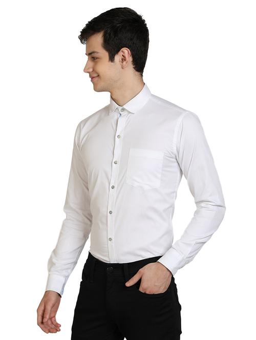 white solid casual shirt - 17353069 - Very Small Image - 1