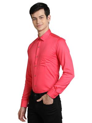 pink solid casual shirt - 17353076 - Standard Image - 2