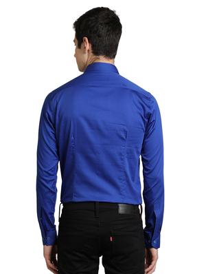 blue solid casual shirt - 17353082 - Standard Image - 3