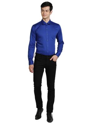 blue solid casual shirt - 17353082 - Standard Image - 4