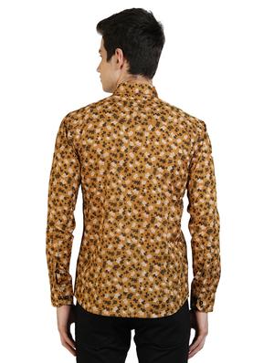 yellow floral print casual shirt - 17353092 - Standard Image - 3