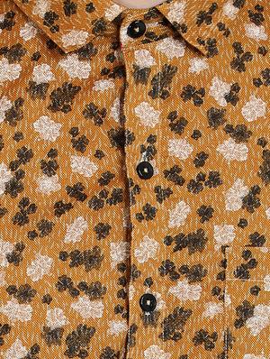 yellow floral print casual shirt - 17353092 - Standard Image - 5