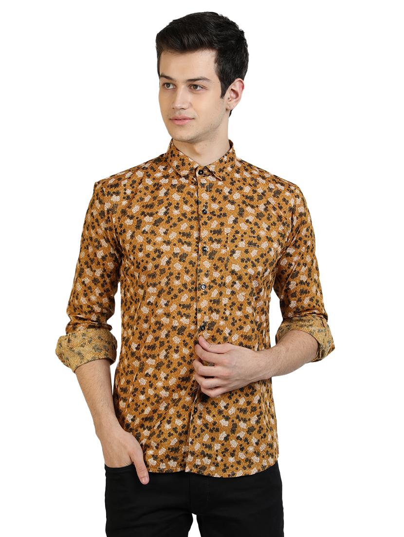 yellow floral print casual shirt - 17353092 - Zoom Image - 1