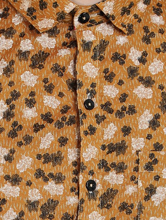 yellow floral print casual shirt - 17353092 - Zoom Image - 5