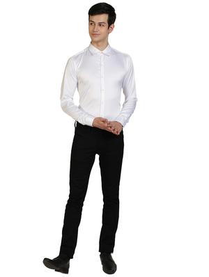 white solid casual shirt - 17353093 - Standard Image - 4
