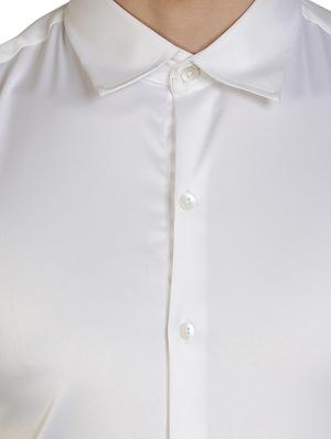 white solid casual shirt - 17353093 - Standard Image - 5