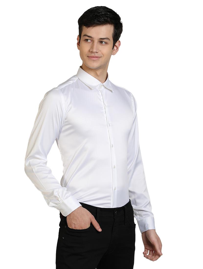 white solid casual shirt - 17353093 - Zoom Image - 1