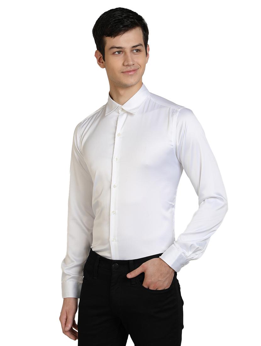 white solid casual shirt - 17353093 - Zoom Image - 2