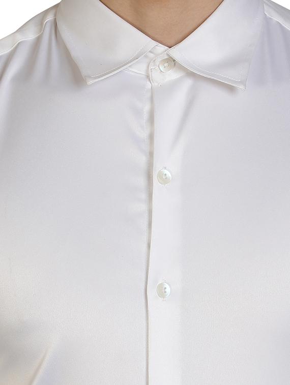 white solid casual shirt - 17353093 - Zoom Image - 5