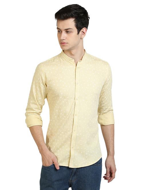 yellow printed casual shirt - 17353258 - Standard Image - 1