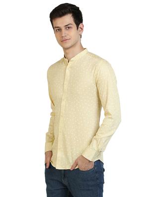 yellow printed casual shirt - 17353258 - Standard Image - 2