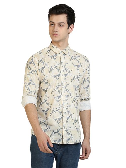 yellow printed casual shirt - 17353262 - Standard Image - 1