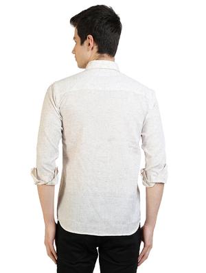 yellow self design casual shirt - 17353282 - Standard Image - 4