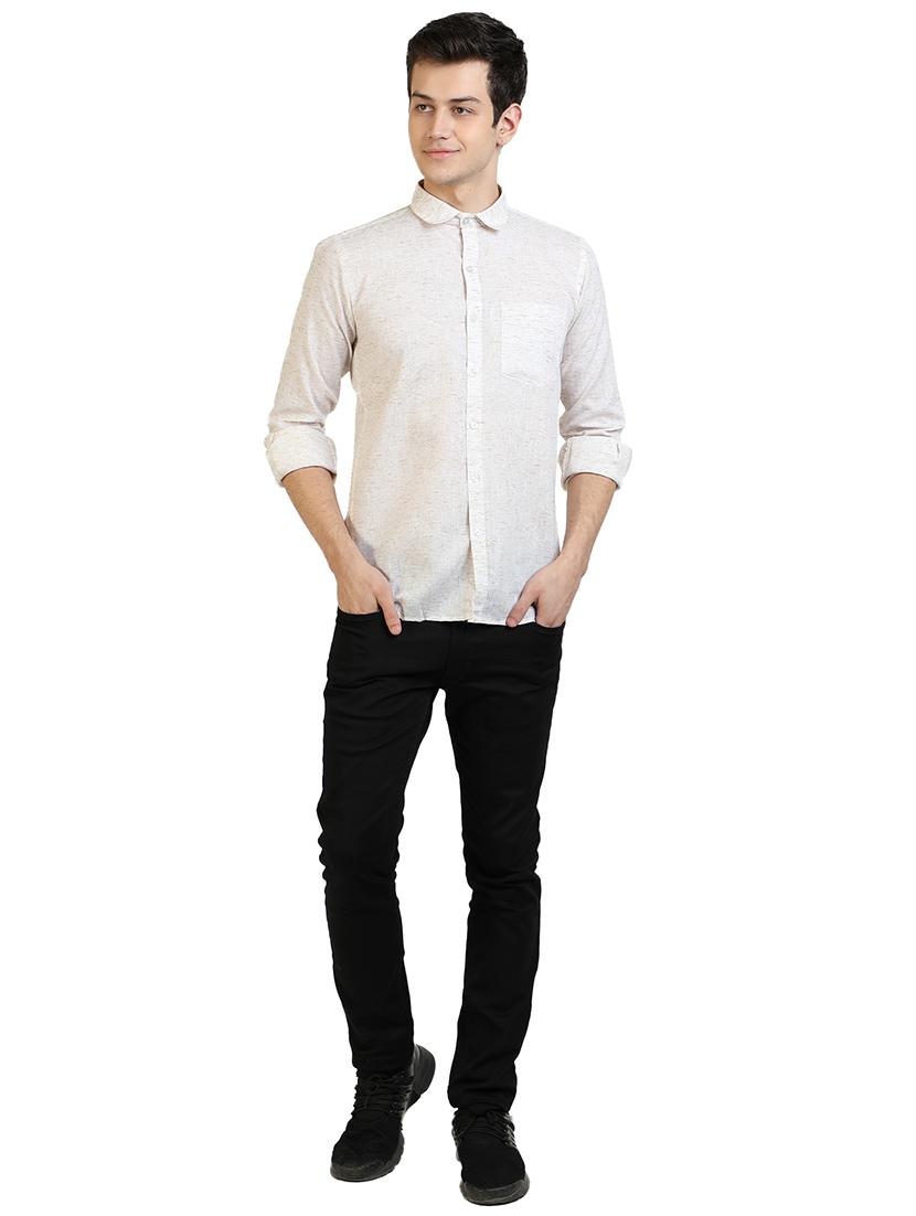 yellow self design casual shirt - 17353282 - Zoom Image - 5