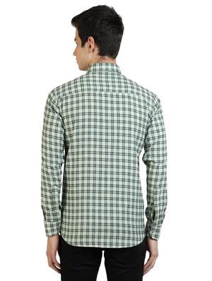 olive green checkered casual shirt - 17353294 - Standard Image - 3