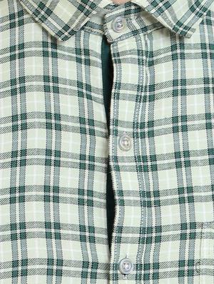 olive green checkered casual shirt - 17353294 - Standard Image - 5