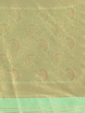 floral woven saree with blouse - 17353361 - Standard Image - 3