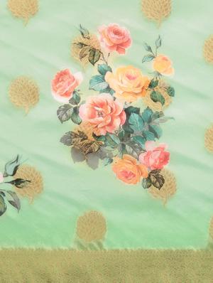 floral woven saree with blouse - 17353361 - Standard Image - 4