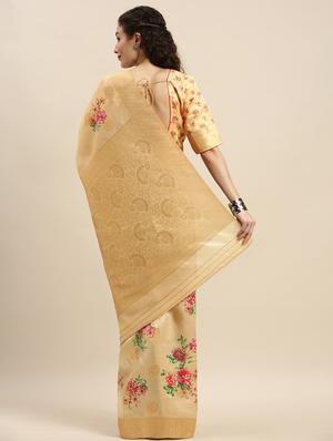 floral woven saree with blouse - 17353363 - Standard Image - 2