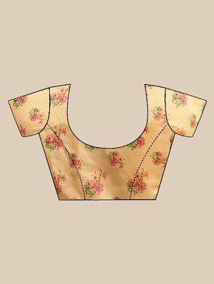 floral woven saree with blouse - 17353363 - Standard Image - 4
