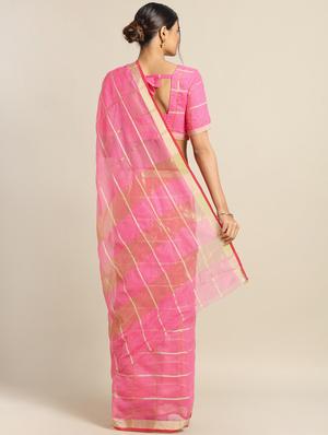 solid woven saree with blouse - 17353391 - Standard Image - 2
