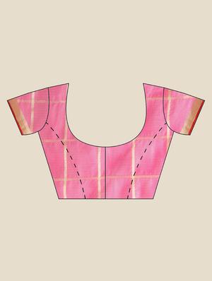 solid woven saree with blouse - 17353391 - Standard Image - 4