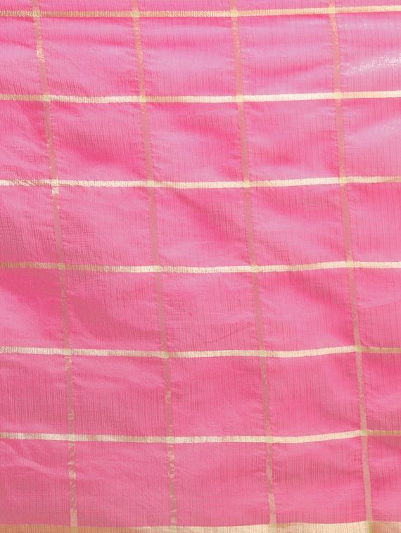 solid woven saree with blouse - 17353391 - Zoom Image - 3