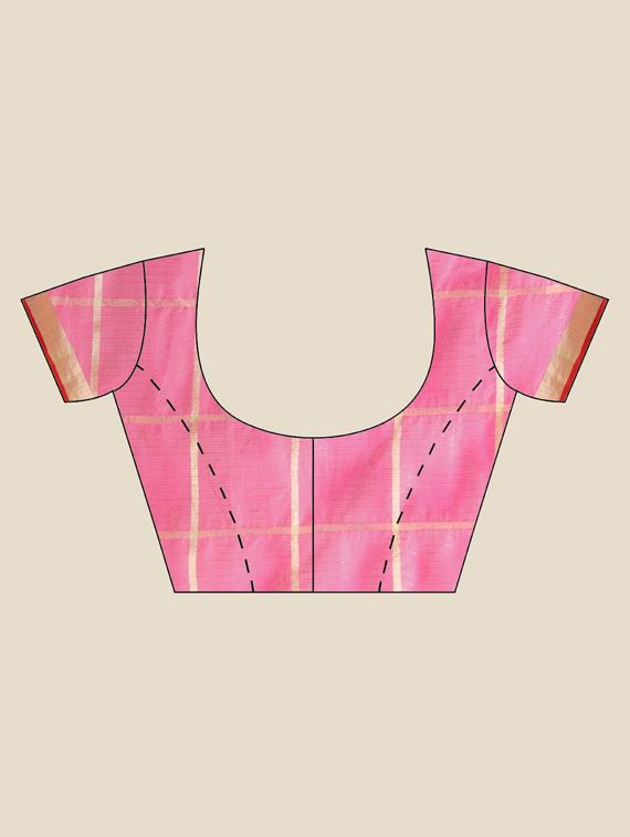 solid woven saree with blouse - 17353391 - Zoom Image - 4