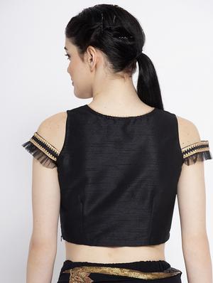cold shoulder solid blouse - 17353473 - Standard Image - 3