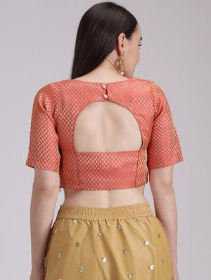self design brocade blouse - 17353477 - Standard Image - 2